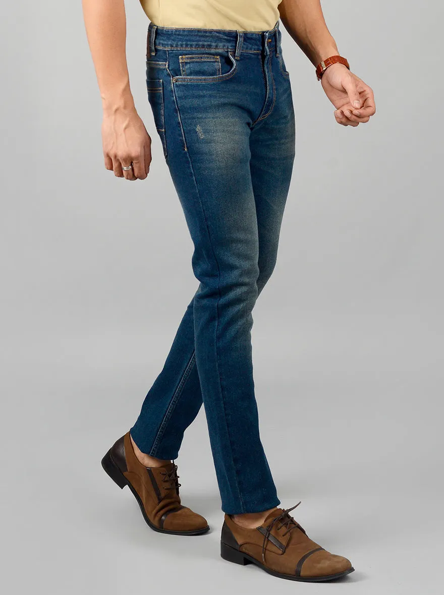 Moss Blue Washed Narrow Fit Jeans | Greenfibre