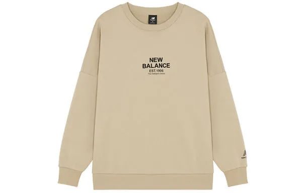 New Balance Men's New Balance 3D Logo Printing Round Neck Sports Khaki Sweatshirt