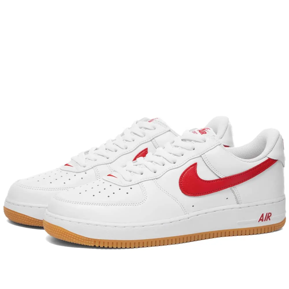 Nike Air Force 1 Low Retro Sneakers, White-Red