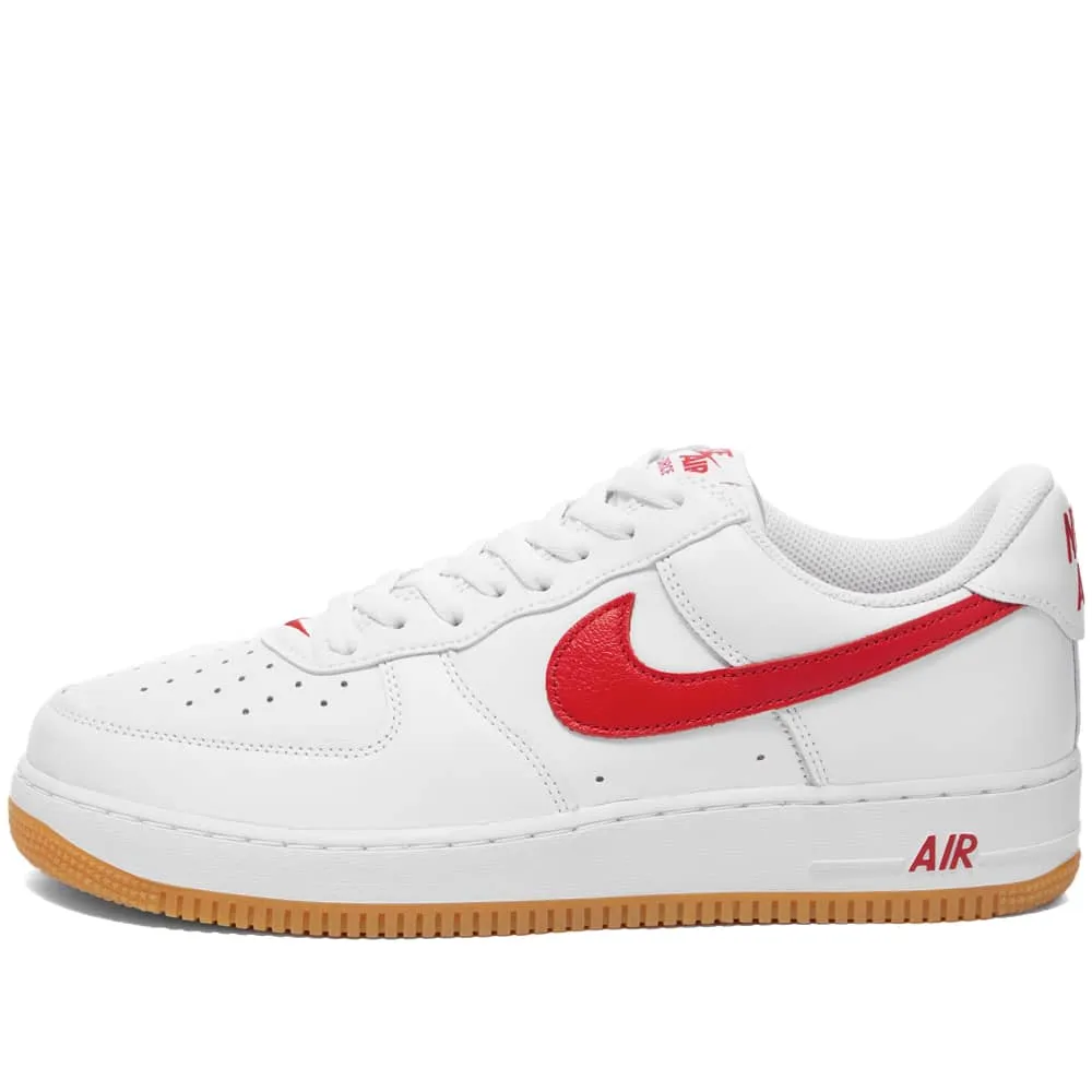 Nike Air Force 1 Low Retro Sneakers, White-Red