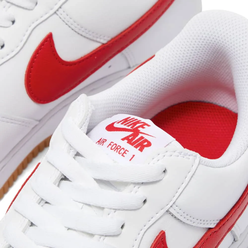 Nike Air Force 1 Low Retro Sneakers, White-Red