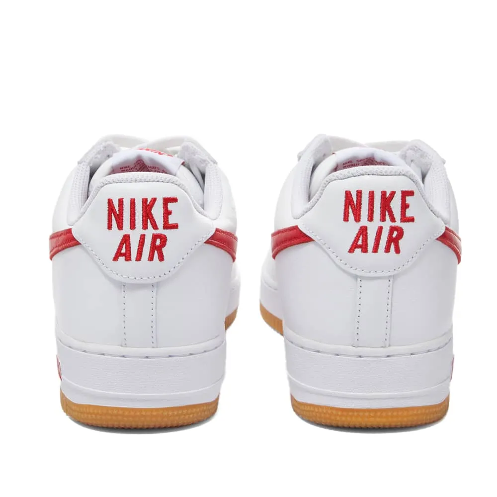 Nike Air Force 1 Low Retro Sneakers, White-Red