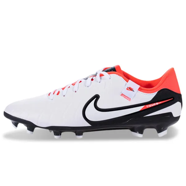 Nike Legend 10 Academy Firm Ground Soccer Cleats (White/Bright Crimson)