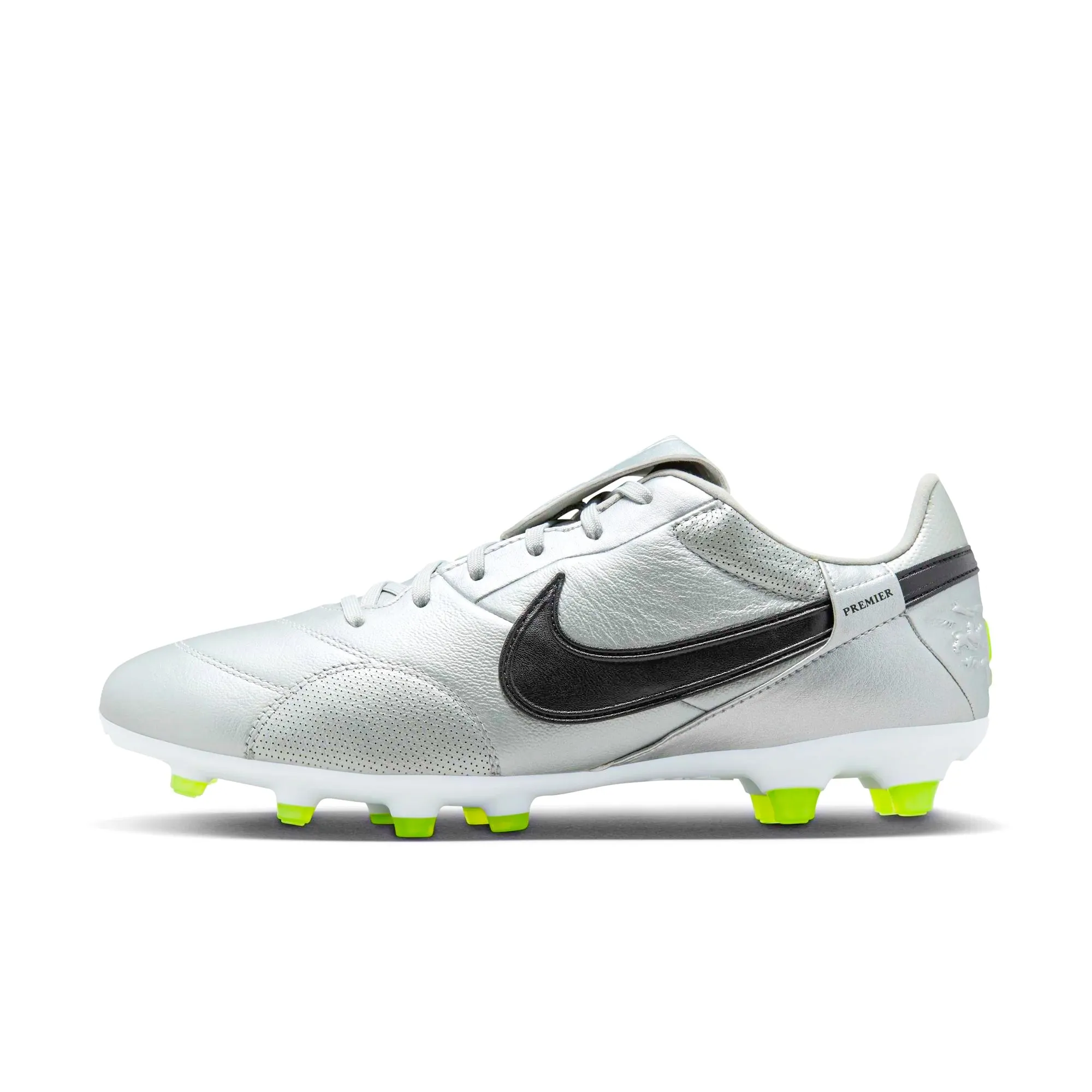 Nike Premier III Firm Ground Soccer Cleats (Metallic Silver/Black-Volt)