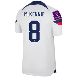 Nike United States Weston McKennie Authentic Match Home Jersey 22/23 w/ World Cup 2022 Patches (White/Loyal Blue)