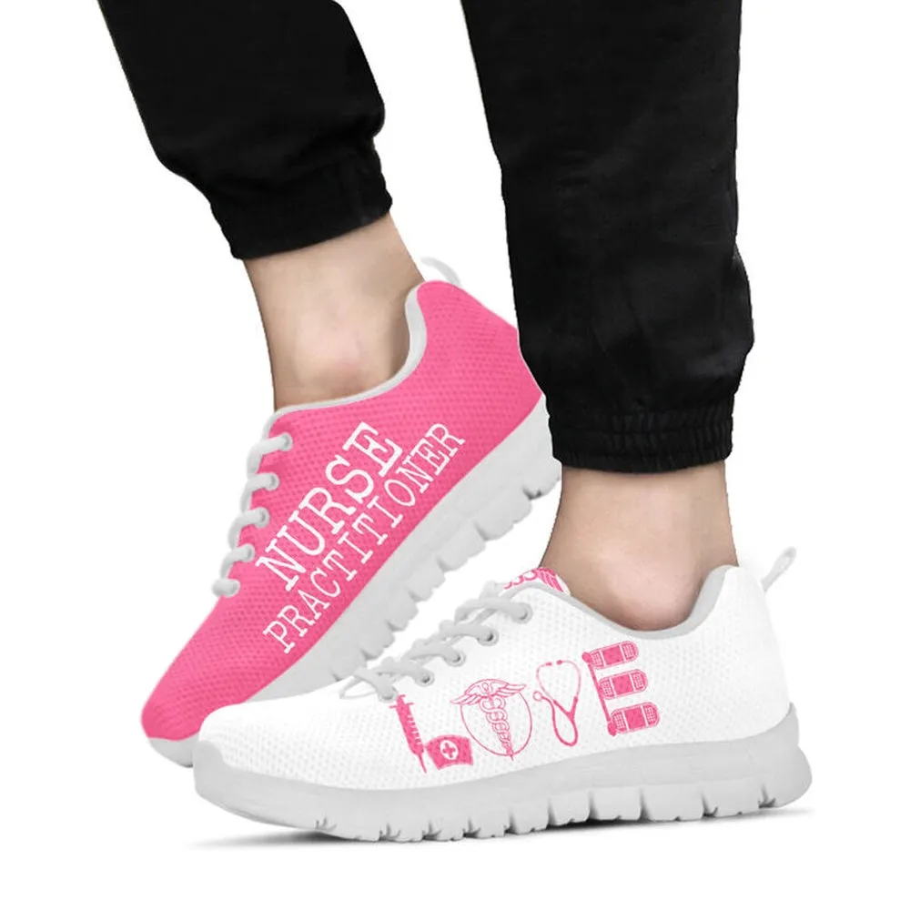 Nurse Sneaker, Nurse Practitioner Love Pink White Sneakers, Best Shoes For Nurses