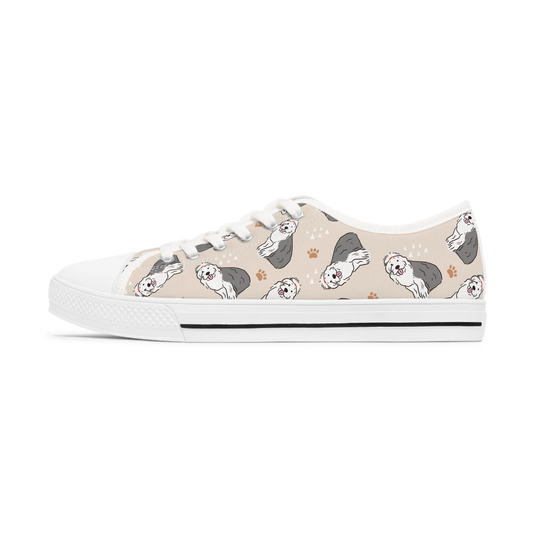 Old English Sheepdog Women's Low Top Sneakers