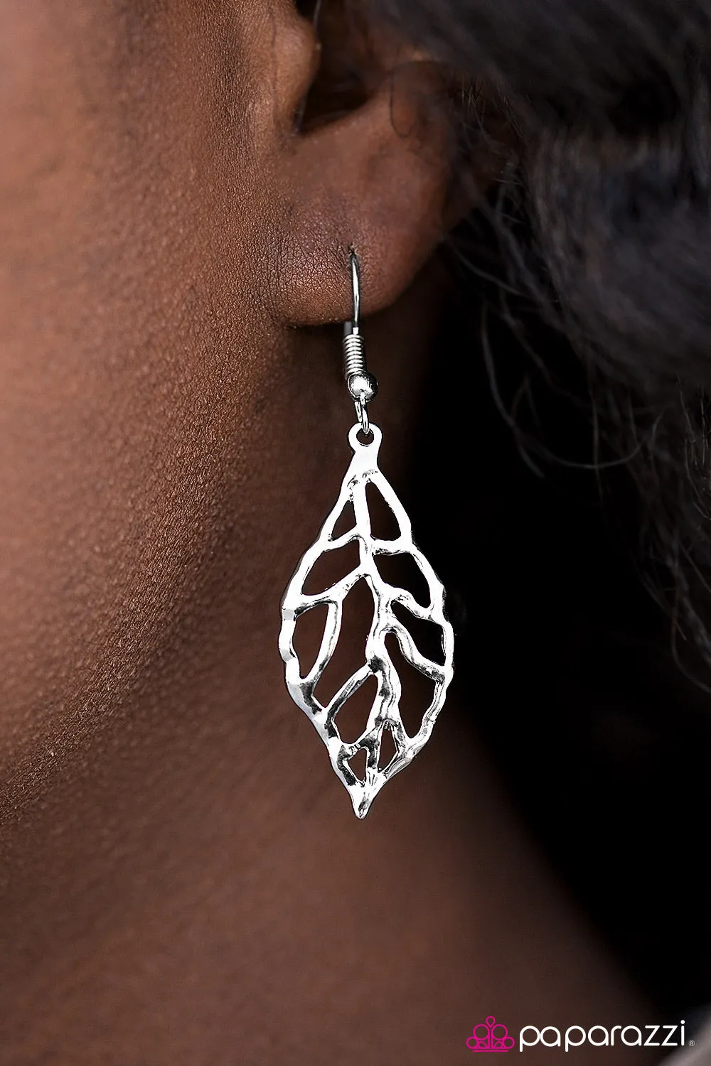 Open Door Jewelry - BeLEAF In Me - Silver Earrings - Paparazzi Accessories