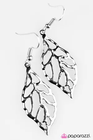 Open Door Jewelry - BeLEAF In Me - Silver Earrings - Paparazzi Accessories