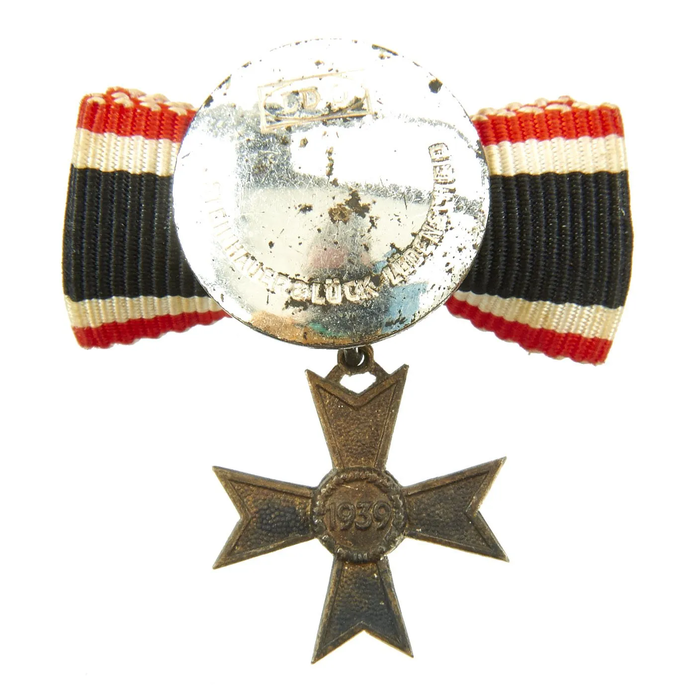 Original German WWII Knight's Cross of the War Merit Cross KvK Button Pin by Steinhauer & Lück