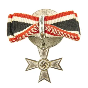 Original German WWII Knight's Cross of the War Merit Cross KvK Button Pin by Steinhauer & Lück