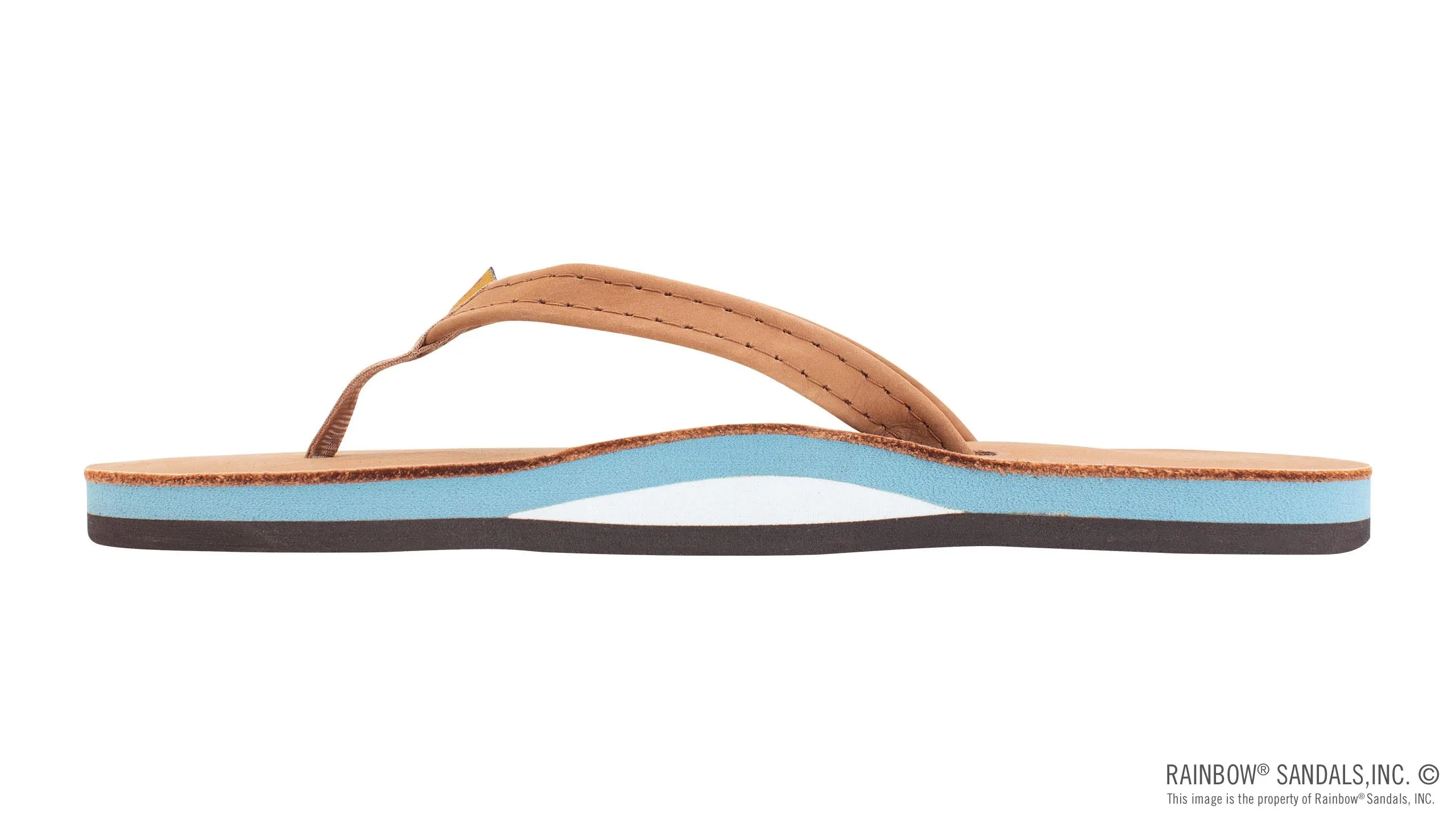 Rainbow Sandals Premier Leather Sandals - TAN/ BLUE