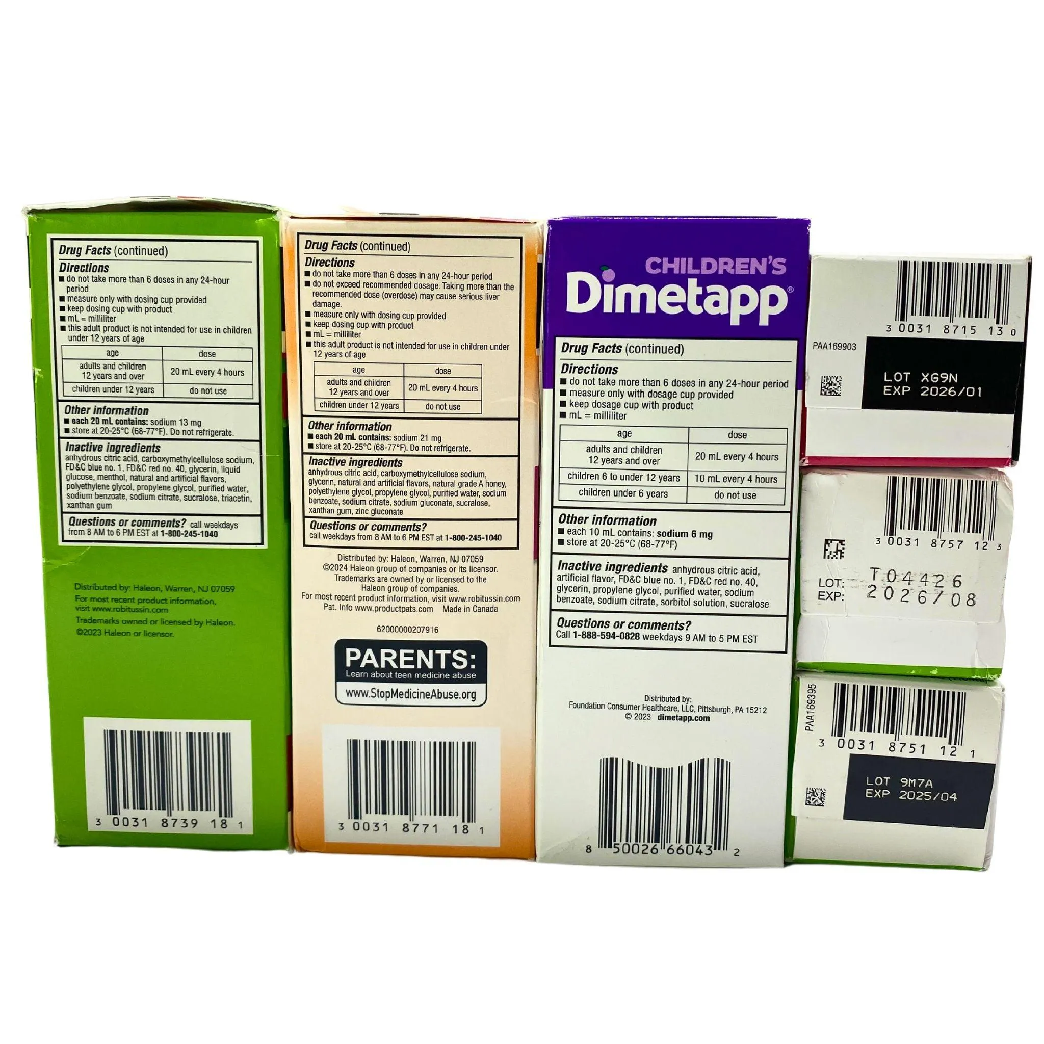 Robitussin and Dimetapp Lot For Cold, Congestion, Allergy, and Flu Adult And Children's 4 FL OZ and 8 FL OZ (39 Pcs Lot)