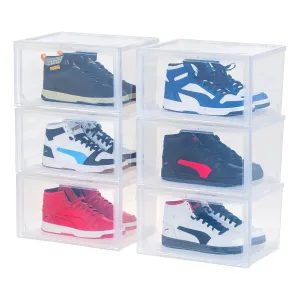 Stackable Shoe Display Box with Flip Down Door 6 Pack