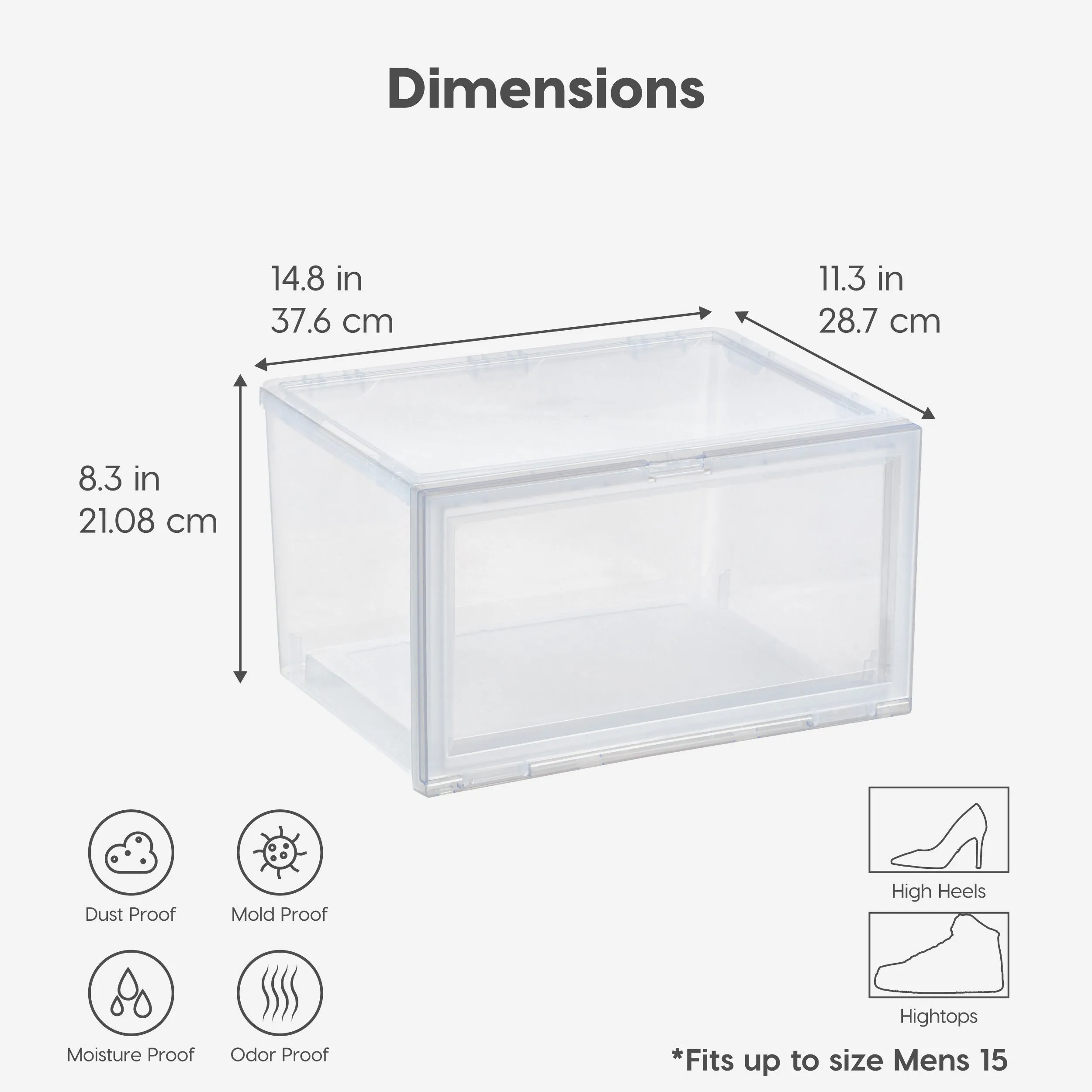 Stackable Shoe Display Box with Flip Down Door 6 Pack