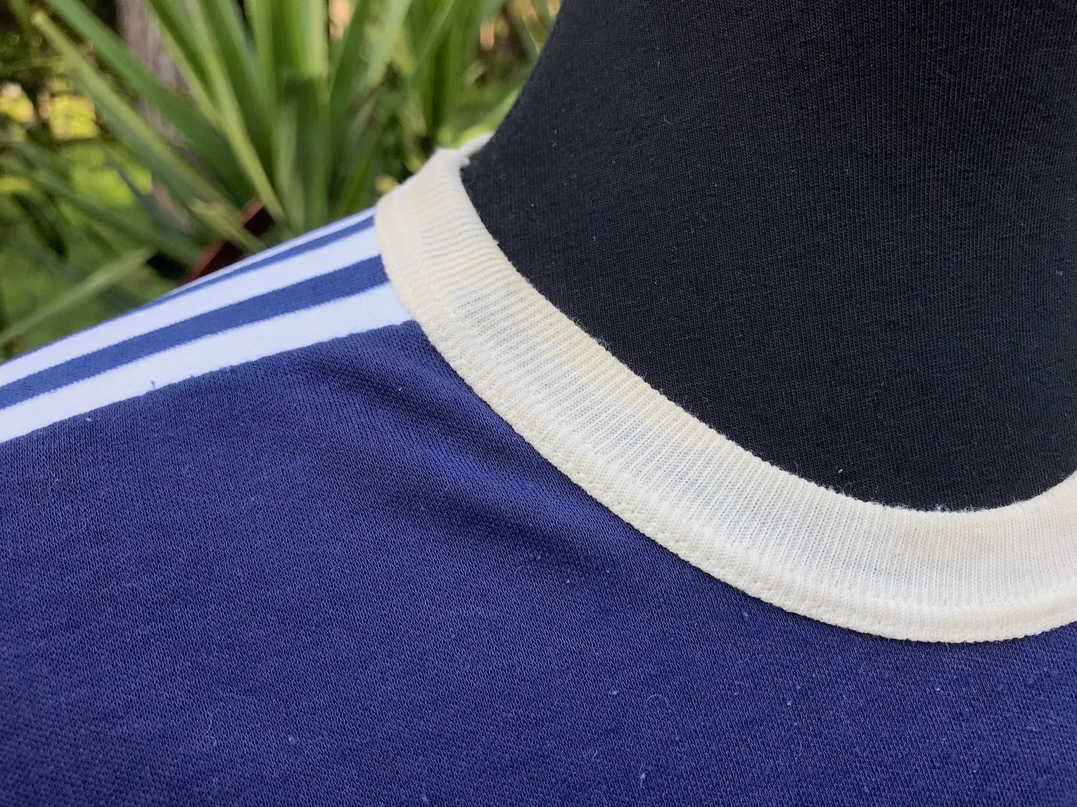 Vintage 1970s  Adidas Ringer T-Shirt   #C288  FREE AUS POSTAGE