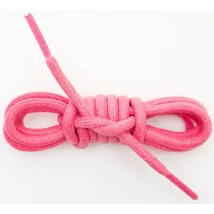 Waxed Cotton Round Laces Custom Length with Tip - Pink (1 Pair Pack) Shoelaces