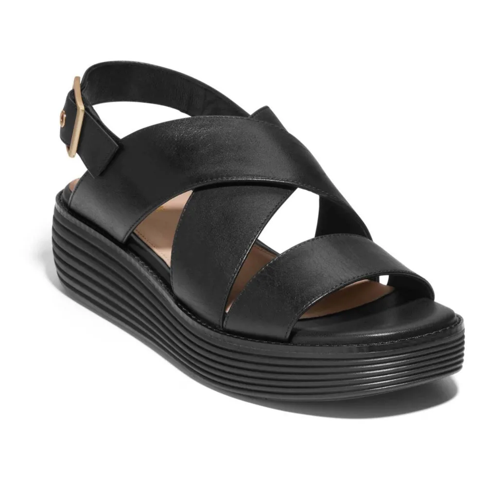 WOMEN'S COLE HAAN ØRIGINAL GRAND PLATFORM SANDALS | BLACK / BLACK