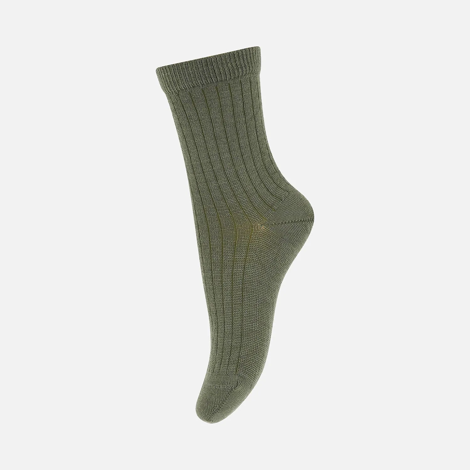 Wool Rib Socks - Olivine